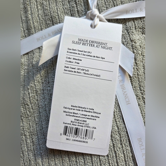 The Boll And Branch Bath Towels (Set Of 2 ) color Meadow  - Picture 2 of 3